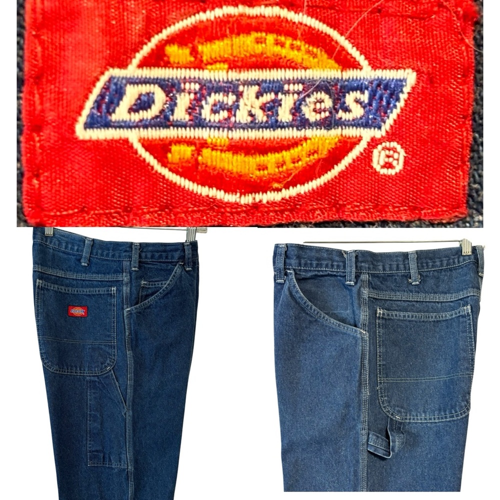 DICKIES Blue Denim Carpenter Jeans 32X30 LIKE NEW Cabincore Campcore Workwear